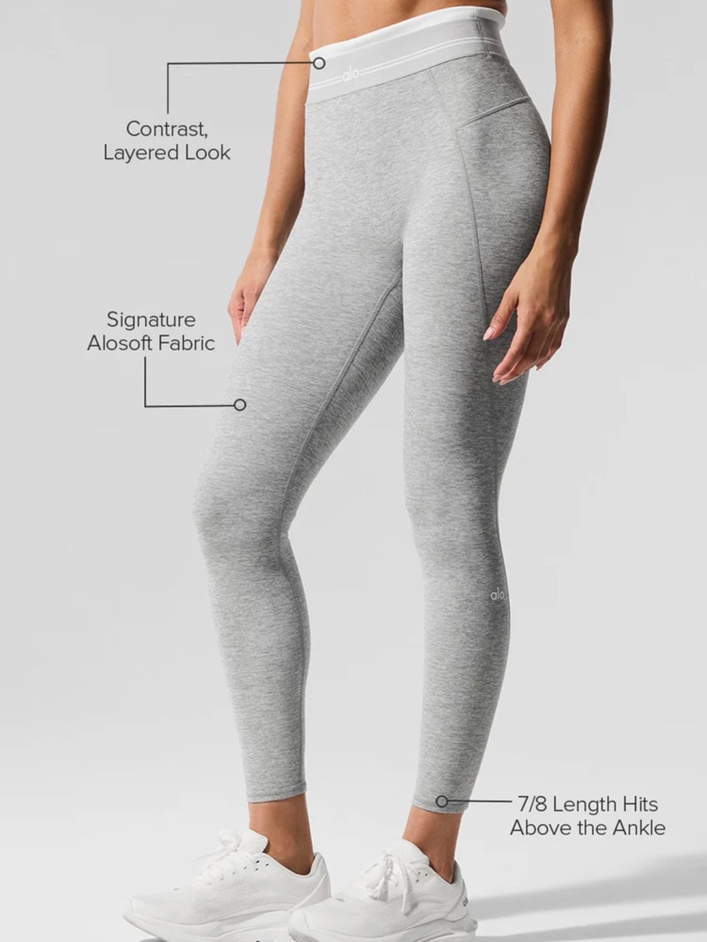 ALO Yoga Women's Heather Gray High-Waist Leggings